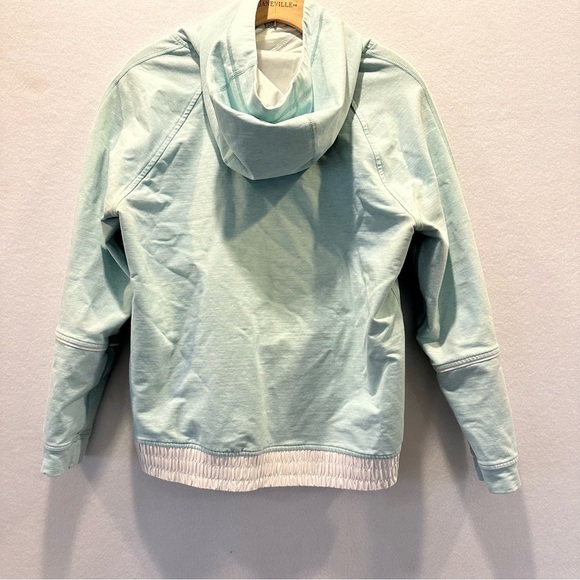 Lululemon All Good Tranquil Blue White Pullover Hoodie Sweatshirt Size 10 EUC - Picture 5 of 10